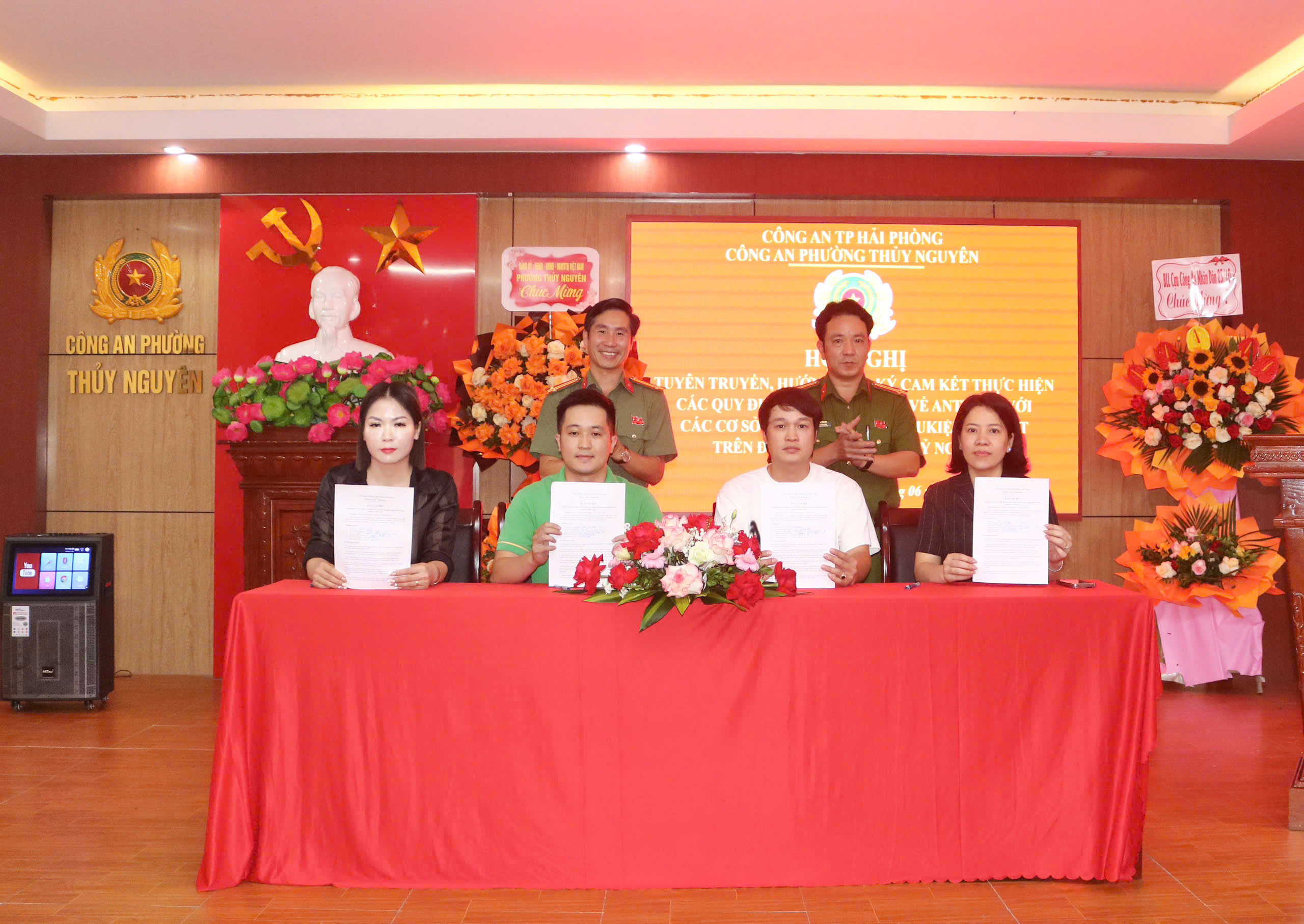 Công an phường Thủy Nguyên: Tuyên truyền các quy định của pháp luật về an ninh, trật tự đối với các cơ sở kinh doanh có điều kiện